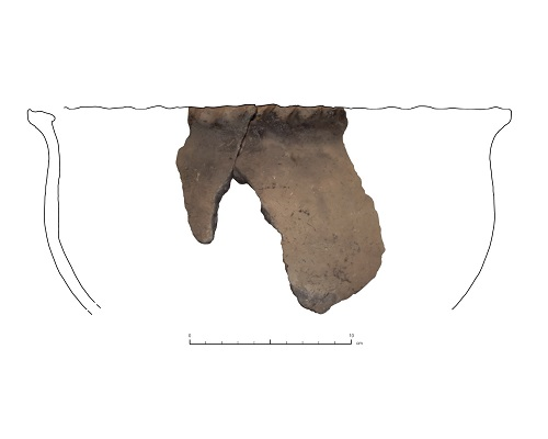 Foto van een handgevormde pot uit de late IJzertijd