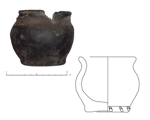 Foto van een handgevormde pot uit de late IJzertijd